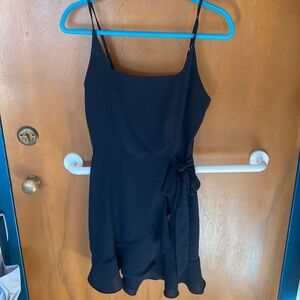 Black Cocktail Wrap Dress